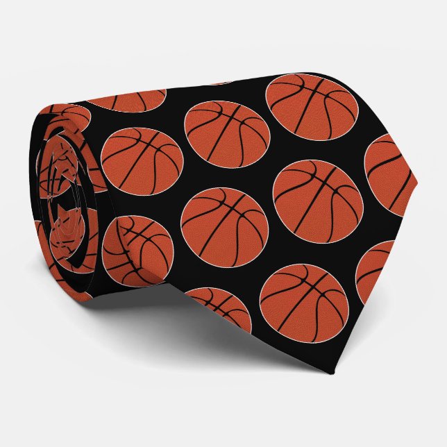Cravate Basket-ball Coach Personnalisé Équipe Couleur Jour (Roulé)