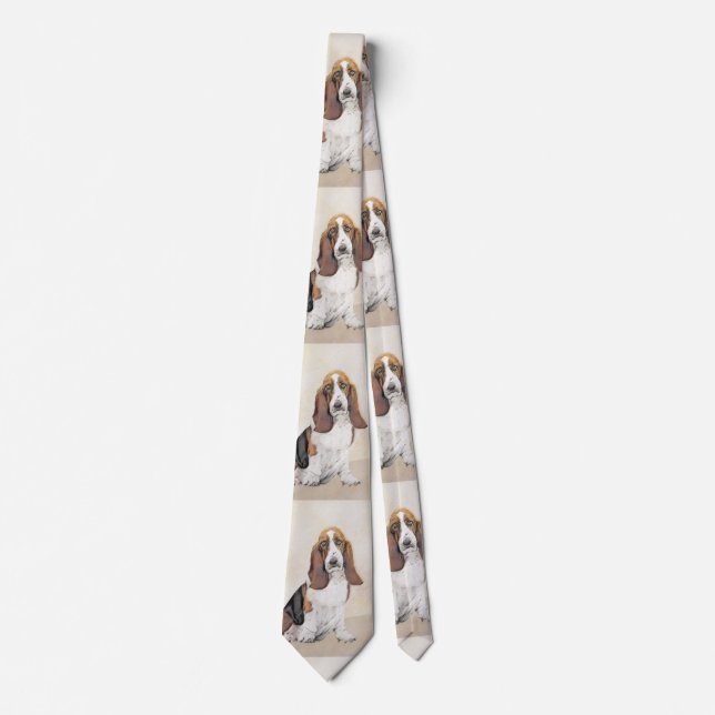 Cravate Basset Hound Peinture - Cute Original Chien Art (Devant)