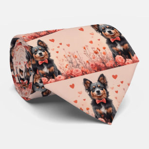 Cravate Bataille australienne avec Roses - Saint-Valentin