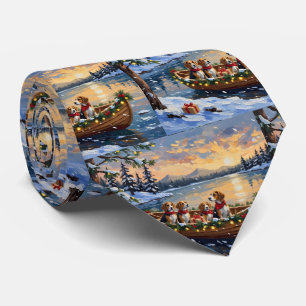 Cravate Bateau de Noël Beagle pour les Fêtes