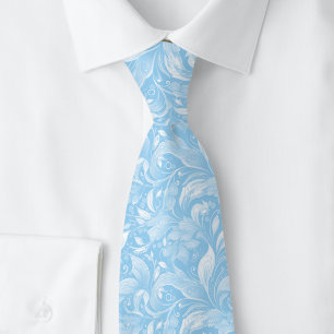 Cravate Batik Botanique Bleu Bébé