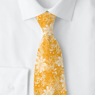 Cravate Batik Floral Ambre