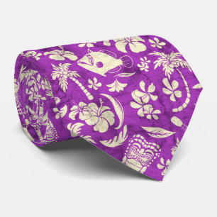 Cravate Batik tropical hawaïen de Tiki de plage de Makapuu