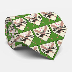 Cravate Bats de baseball Ball and Base Necktie