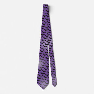 Cravate Bats noirs de Silhouette Motif violet BG