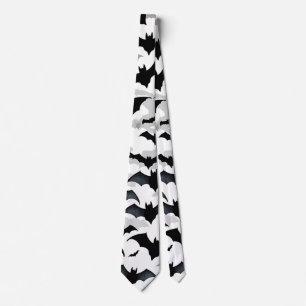 Cravate Bats volants noirs et blancs