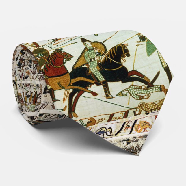 CRAVATE BAYEUX TAPESTERIE BATAILLE DE HASTINGS CHEVALIERS  (Roulé)