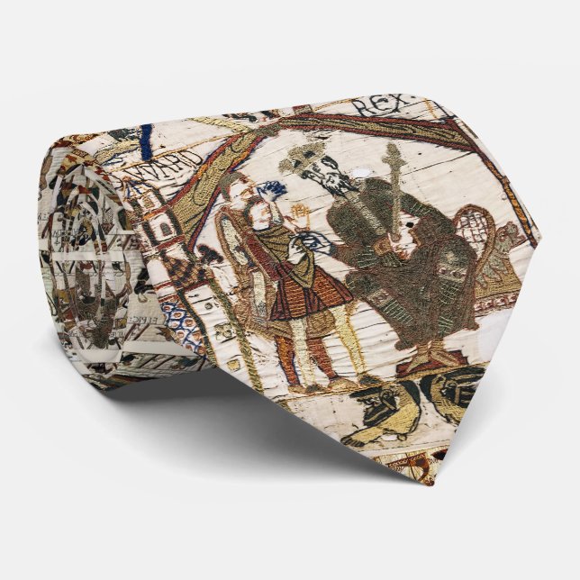 Cravate BAYEUX TAPESTRY King Edward Confessor et Harold (Roulé)