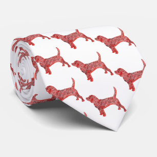 Cravate Beagle Hound Chien Cute Silhouette Rouge Cou