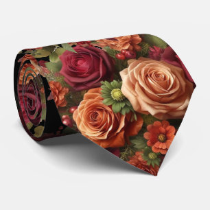 Cravate Beau automne Rose Floral Grooms Mariage