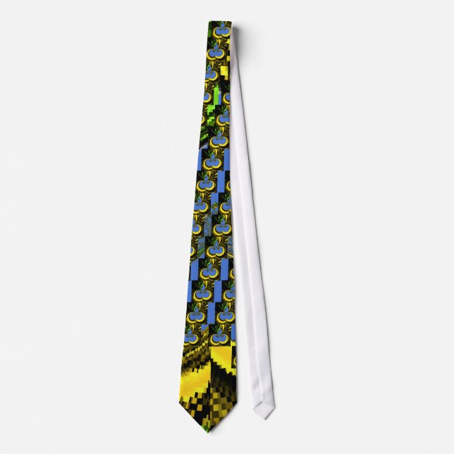 Cravate Beau Beau Art Sud-Africain Jaune et Bleu (Devant)