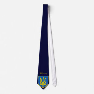 Cravate Beau bras de manteau de drapeau de l'Ukraine