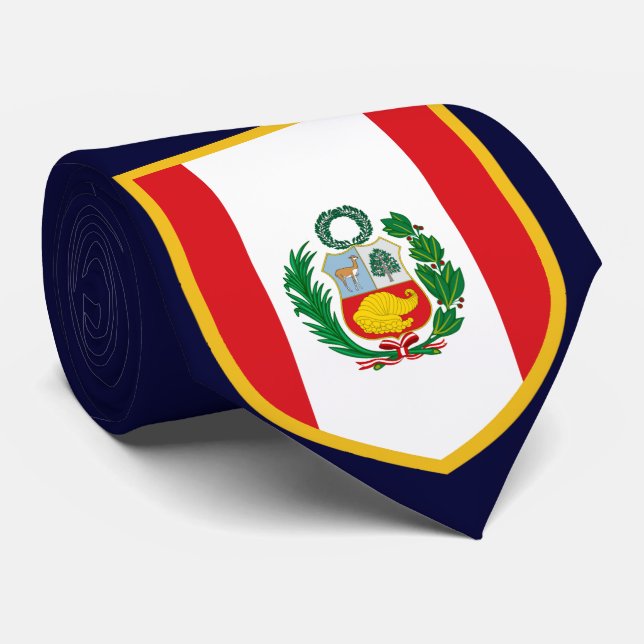 Cravate Beau drapeau du Pérou (Roulé)