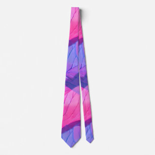 Cravate Beau Motif à feuilles roses et violettes