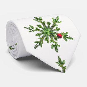 Cravate Beau Snowy Pine Snowflake Noël