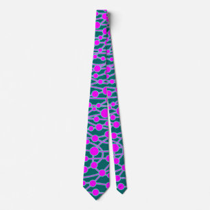 Cravate Beaucoup de routes II Magenta & Turquoise sur Turq