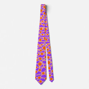 Cravate Beaucoup de routes II orange et blanc sur violet 9