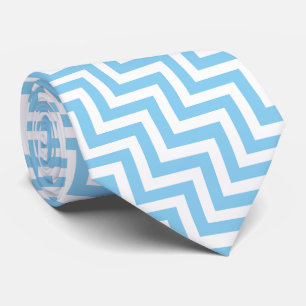 Cravate Bébé Bleu et Blanc Grand Taille Diagonal Chevron