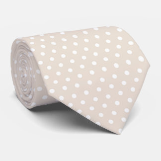 Cravate Beige Bohème Mini Points Personnalisé – Élégante M