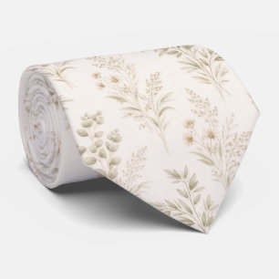 Cravate Beige doux Botanique délicate
