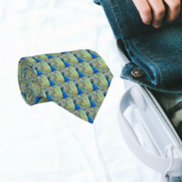 Cravate Belles plumes de paon bleu