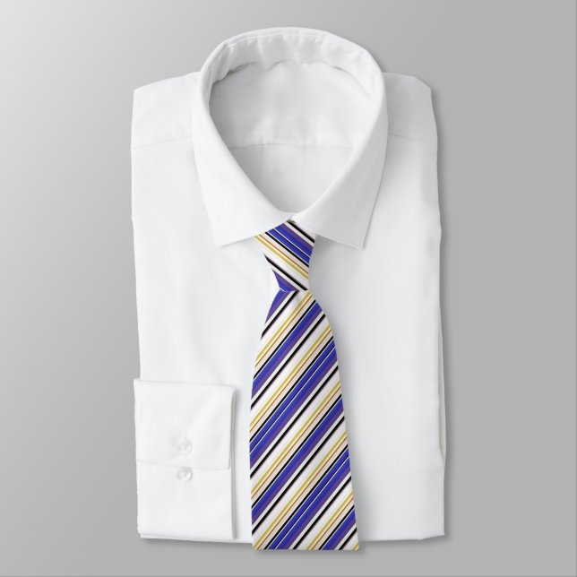 Cravate Belles rayures violettes blanches (Attaché)