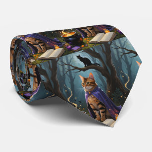 Cravate Bengale Chat Whimsical Halloween Peinture