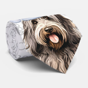 Cravate Bergamasco Drôle Woof Amoureux des chiens de Noël