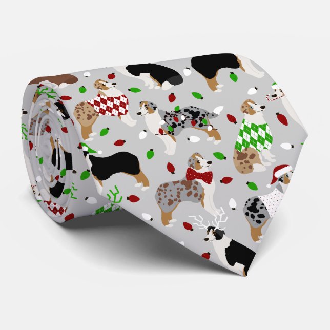 Cravate berger australien de Noël (Roulé)