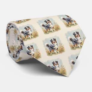 Cravate Berger Australien Merle Queue Longue