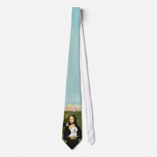 Cravate Bichon Frise avec Mona Lisa