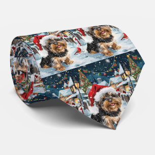 Cravate Biewer Terrier Chien Winter Wonderland Noël Joie