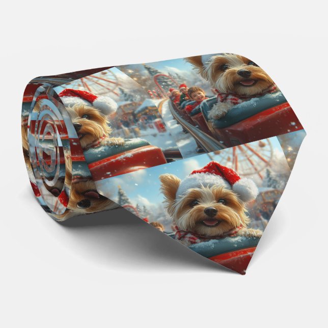 Cravate Biewer Terrier Dog Roller Dessous de verre Noël (Roulé)
