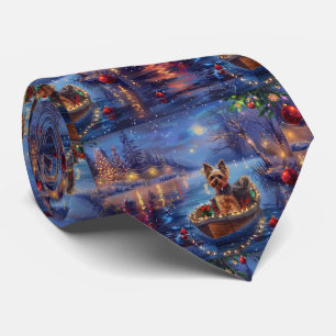 Cravate Biewer Terrier Noël Festive Voyage