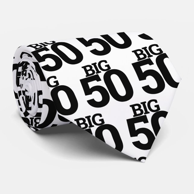 Cravate BIG 50 Cinquantième anniversaire 50ème (Roulé)