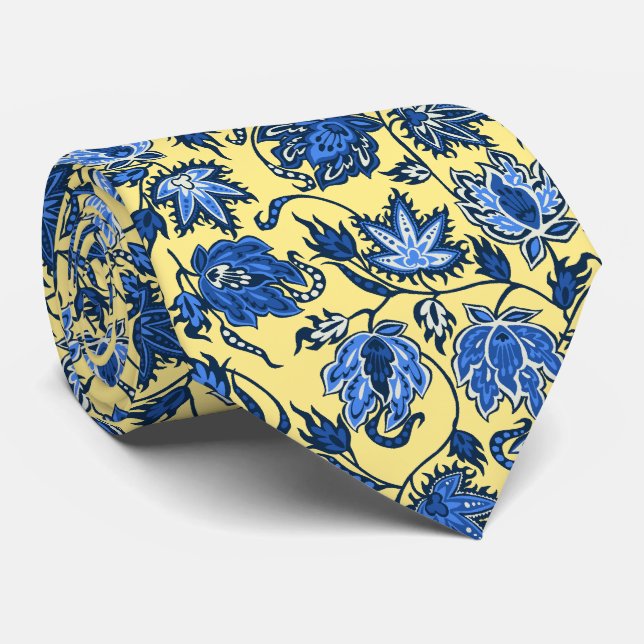 Cravate Bilatéral tropical d'impression de batik de Protea (Roulé)