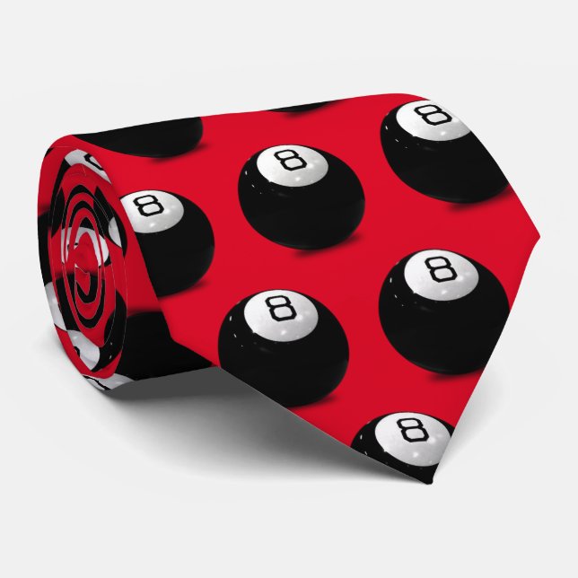 Cravate Billard huit balle sur rouge (Roulé)