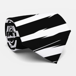 Cravate Black and White Glitch Signal Stripes