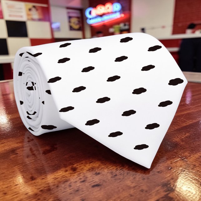 Cravate Black and White Pattern Custom Necktie (Créateur téléchargé)