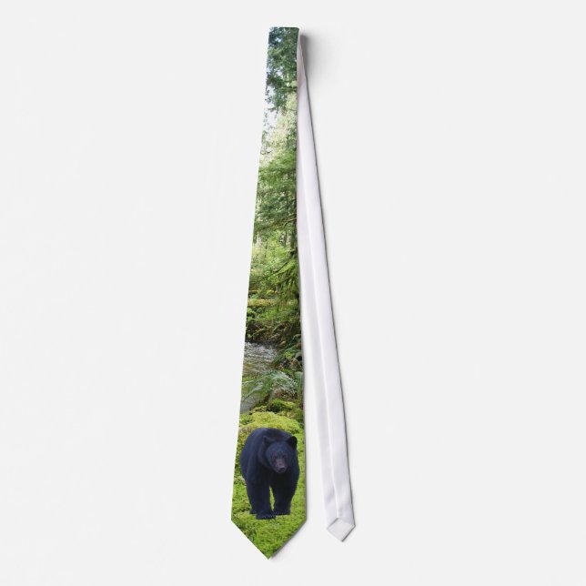 Cravate Black Bear & Forest Wildlife Jour des terres Neckt (Devant)