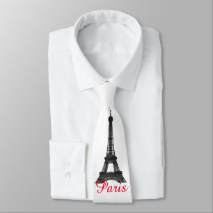 Cravate Black Blanc Tour Eiffel Paris Love City Travel