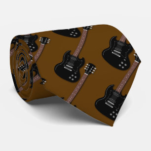 Cravate Black Guitares sur musicien Brown Membre de bande