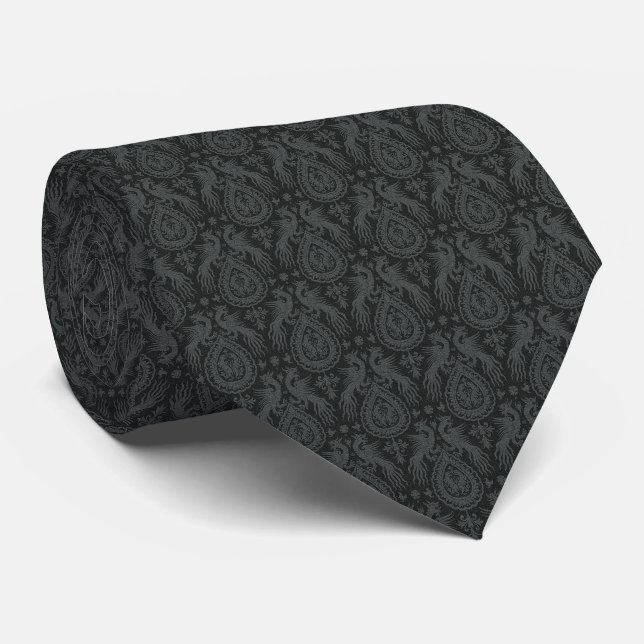Cravate Black Medieval Dragons Neck Tie (Roulé)