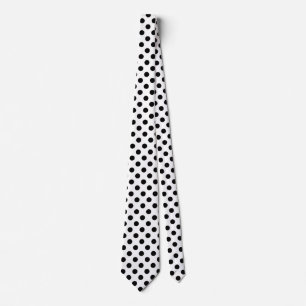 Cravate Black polka dots on white