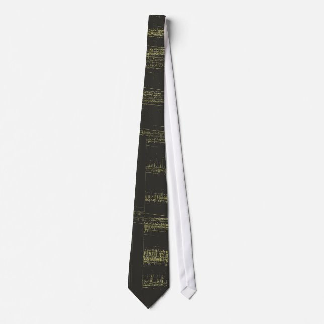 Cravate Black, Tan Retro Striped (Devant)