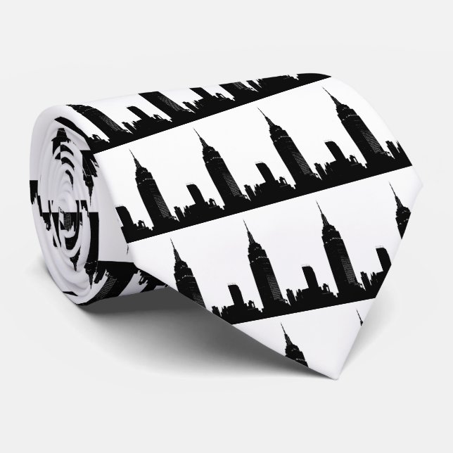 Cravate Black & White Pop Art New York (Roulé)