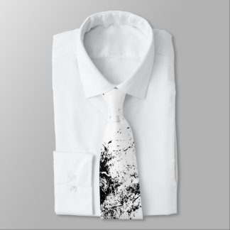 Cravate Blanc éclaboussé par noir