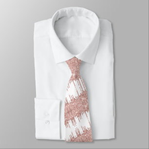 Cravate blanc Parties scintillant or rose