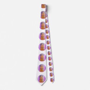 Cravate blanc principal pourpre de Bouddha