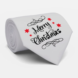 Cravate Blanc rouge de typographie de Joyeux Noël